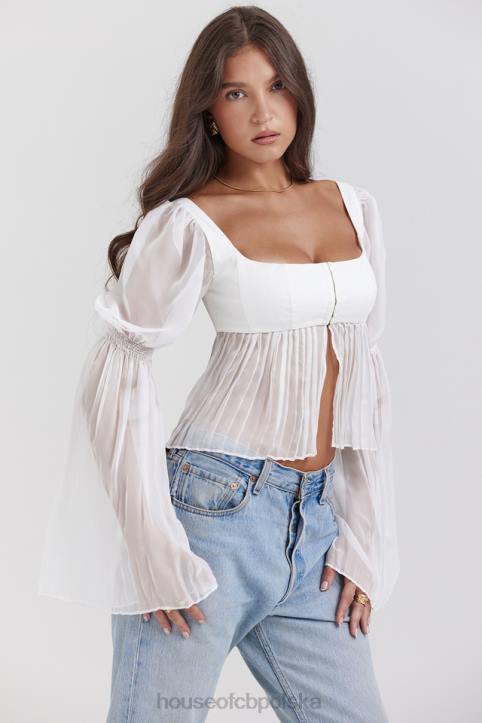 House of CB Lucie biały plisowany top modny elegancki wybór