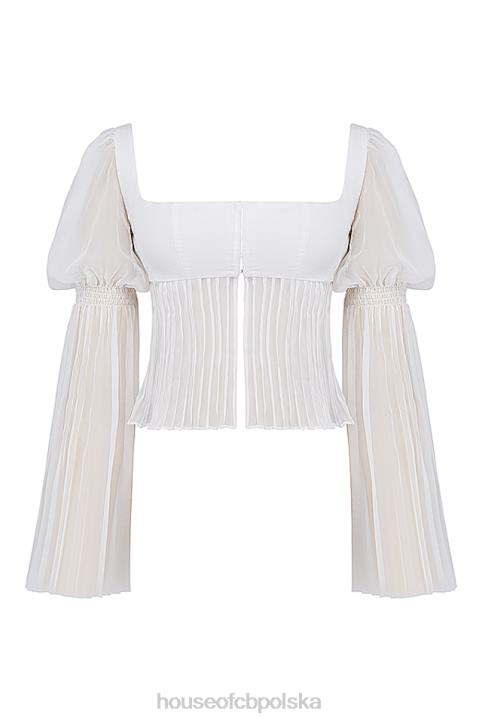 House of CB Lucie biały plisowany top modny elegancki wybór