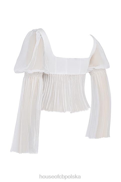 House of CB Lucie biały plisowany top modny elegancki wybór