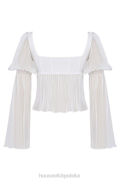 House of CB Lucie biały plisowany top modny elegancki wybór
