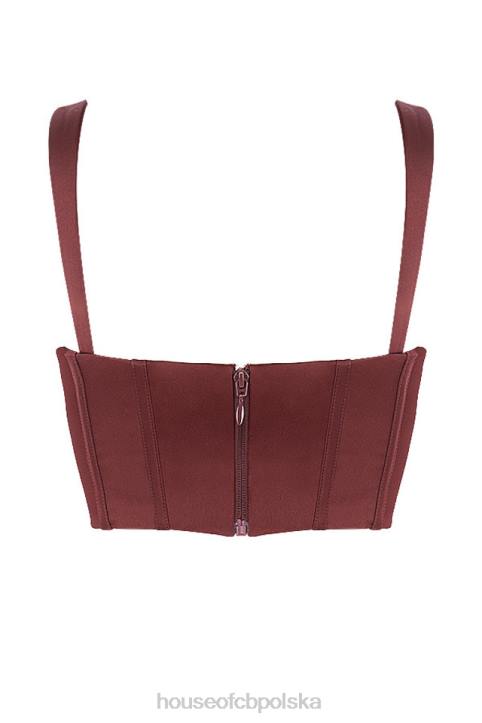 House of CB Satynowy gorset Betsy Raisin Krótki Modny Styl 4PND98