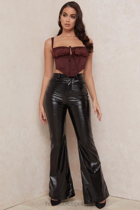 House of CB Satynowy gorset Betsy Raisin Krótki Modny Styl 4PND98