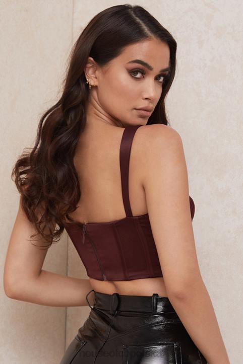 House of CB Satynowy gorset Betsy Raisin Krótki Modny Styl 4PND98