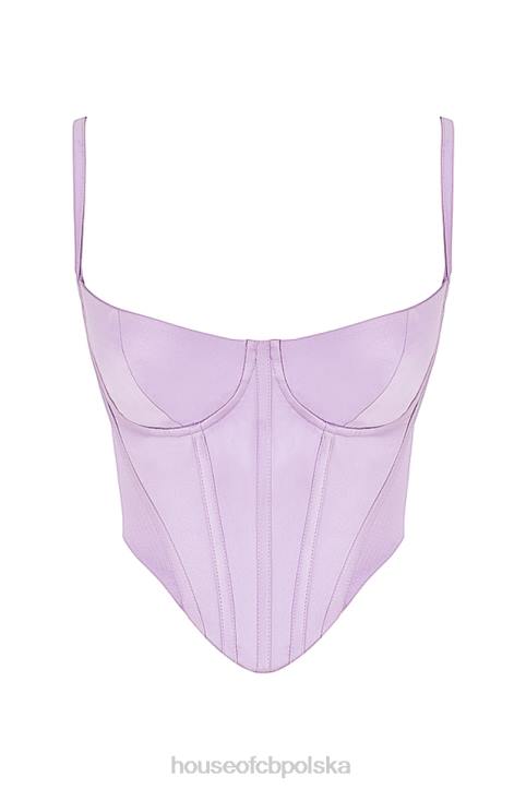 House of CB Satynowy gorset orchidea Tamsin w kolorze fioletowym modna odzież
