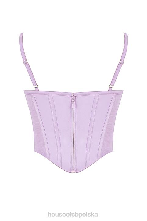 House of CB Satynowy gorset orchidea Tamsin w kolorze fioletowym modna odzież