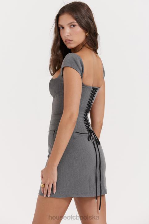 House of CB Szary Gorset Koronkowy Rowena Elegancja i Styl