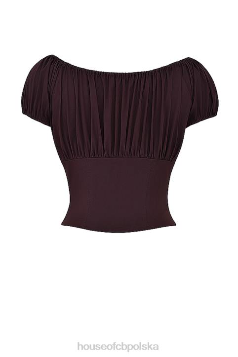 House of CB Elegancki Top Kitty Bogato Brązowy na Każdą Okazję