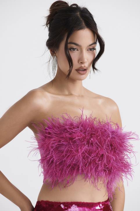 House of CB fenella gorący róż bandeau style odzież na każdą okazję