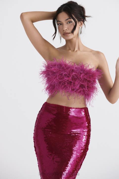 House of CB fenella gorący róż bandeau style odzież na każdą okazję
