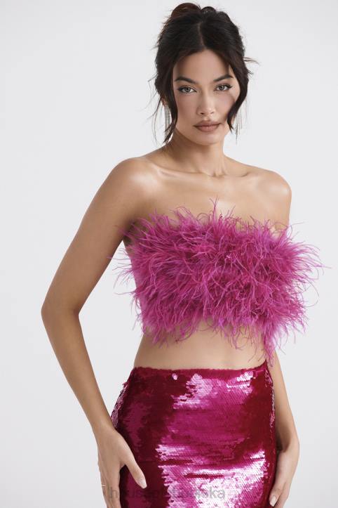 House of CB fenella gorący róż bandeau style odzież na każdą okazję