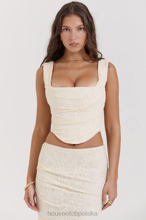 House of CB kremowy gorset koronkowy vintage stylowy elegancki