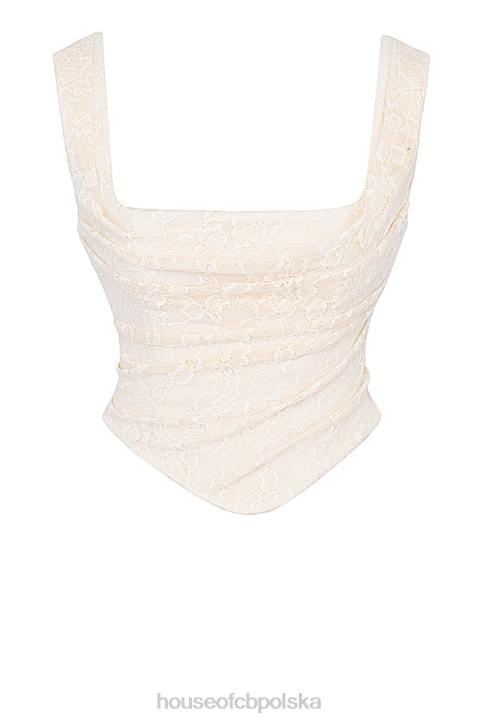 House of CB kremowy gorset koronkowy vintage stylowy elegancki