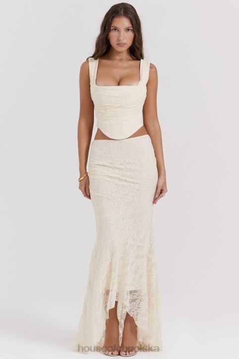 House of CB kremowy gorset koronkowy vintage stylowy elegancki