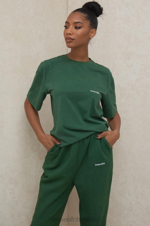 House of CB Zielony Oversize T-shirt Quinn z Bawełny Modny Styl