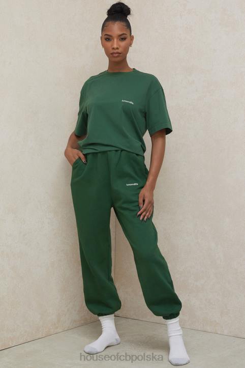 House of CB Zielony Oversize T-shirt Quinn z Bawełny Modny Styl
