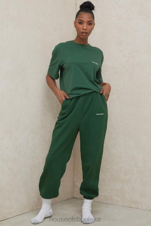 House of CB Zielony Oversize T-shirt Quinn z Bawełny Modny Styl