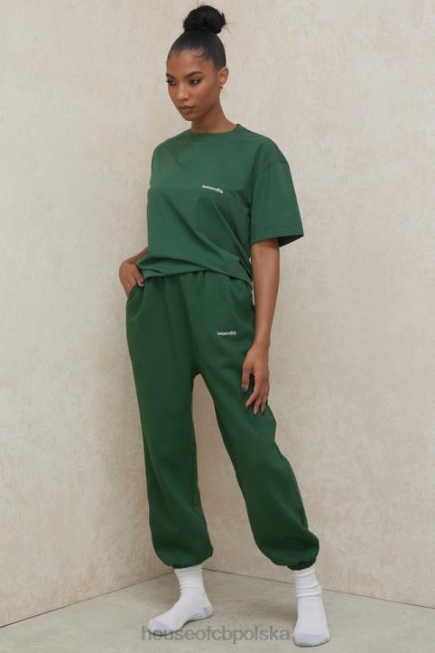 House of CB Zielony Oversize T-shirt Quinn z Bawełny Modny Styl