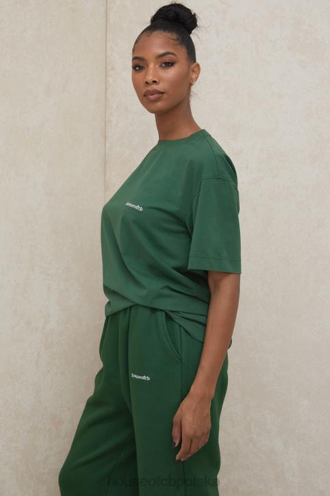House of CB Zielony Oversize T-shirt Quinn z Bawełny Modny Styl