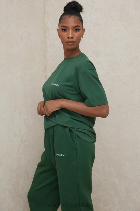 House of CB Zielony Oversize T-shirt Quinn z Bawełny Modny Styl
