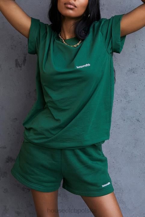 House of CB Zielony Oversize T-shirt Quinn z Bawełny Modny Styl
