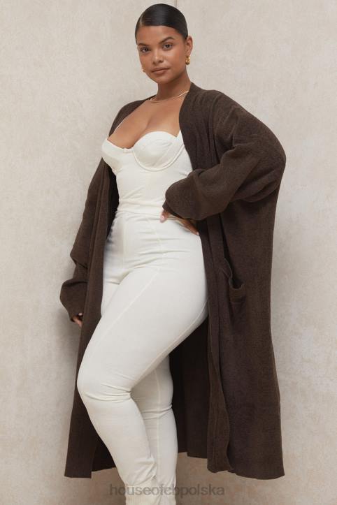 House of CB Chloe oversize kardigan czekoladowy moda trendy