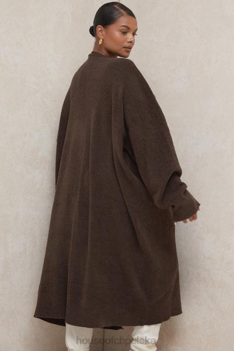 House of CB Chloe oversize kardigan czekoladowy moda trendy