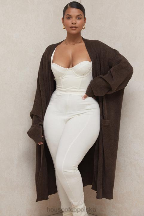 House of CB Chloe oversize kardigan czekoladowy moda trendy