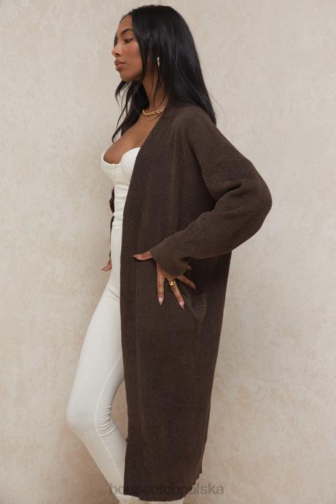 House of CB Chloe oversize kardigan czekoladowy moda trendy