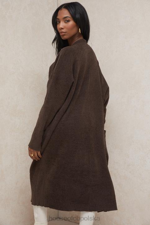 House of CB Chloe oversize kardigan czekoladowy moda trendy