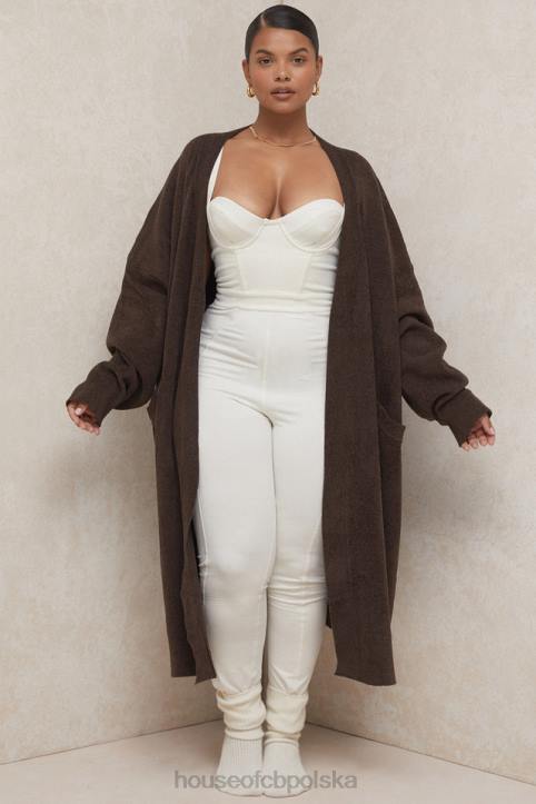 House of CB Chloe oversize kardigan czekoladowy moda trendy