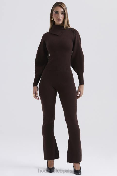 House of CB Sweter Adelita Kaszmirowy Czekoladowy Styl Elegancja
