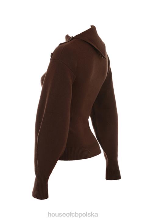 House of CB Sweter Adelita Kaszmirowy Czekoladowy Styl Elegancja