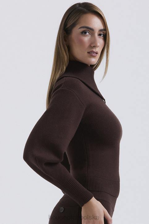 House of CB Sweter Adelita Kaszmirowy Czekoladowy Styl Elegancja