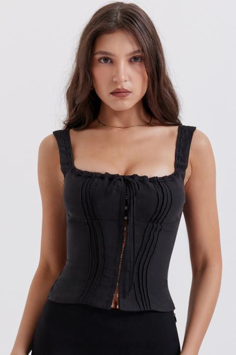 House of CB Czarny top Chicca Elegancki Styl Modowy
