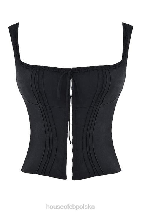 House of CB Czarny top Chicca Elegancki Styl Modowy