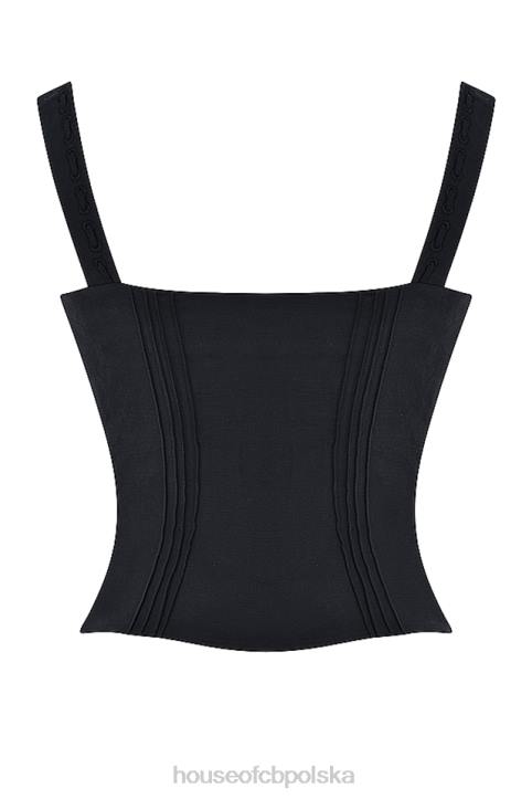 House of CB Czarny top Chicca Elegancki Styl Modowy