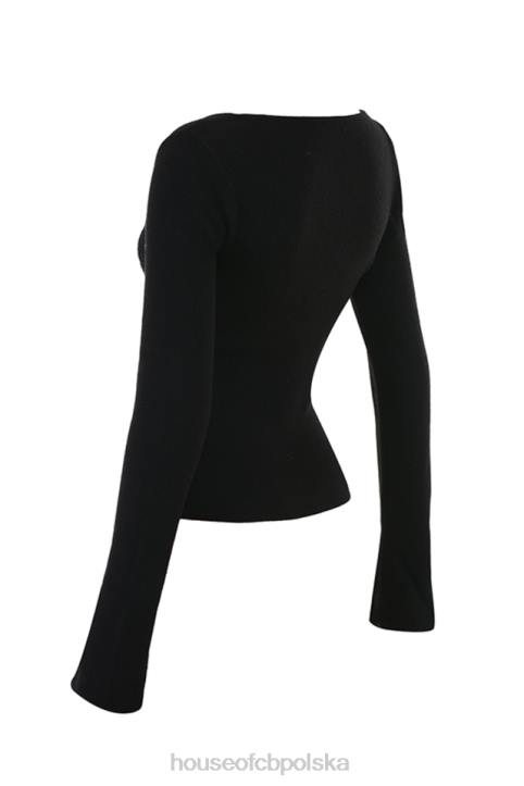 House of CB Czarny koronkowy top Candice elegancki styl