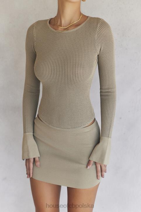 House of CB Taupe Długi Rękaw Top Savannah Modna Odzież