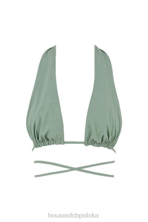 House of CB Gorsetowy top szałwiowy z dekoltem calypso modna odzież damska