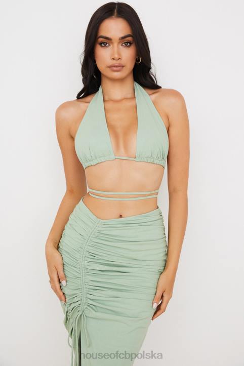 House of CB Gorsetowy top szałwiowy z dekoltem calypso modna odzież damska