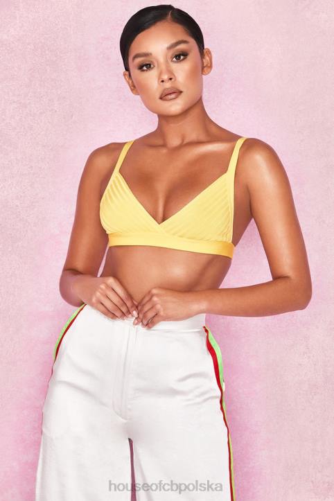 House of CB Jae Żółty bralet z bandażem modna odzież dla kobiet