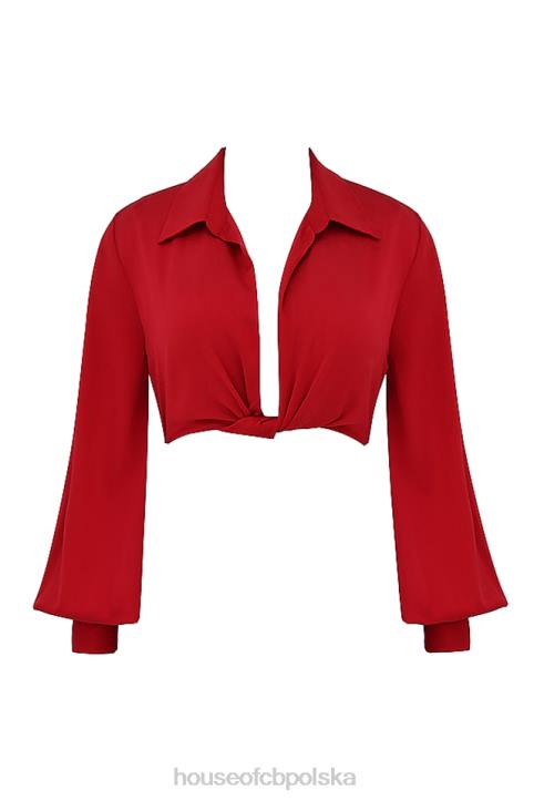 House of CB Bluzka Laraine Jedwabna Wiśniowa Elegancka Modna