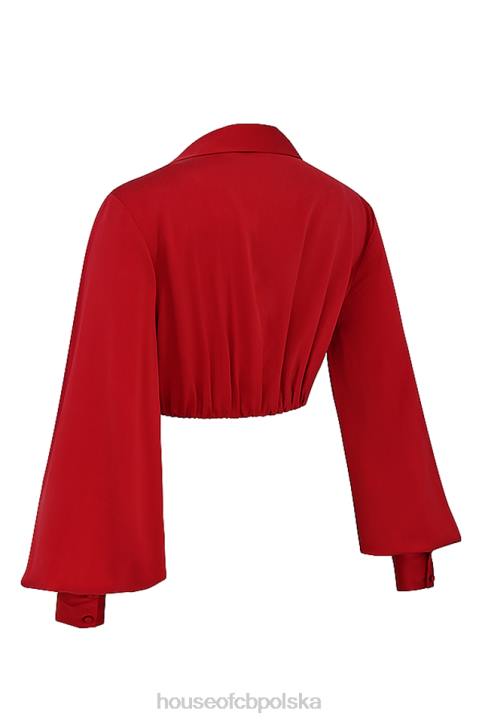 House of CB Bluzka Laraine Jedwabna Wiśniowa Elegancka Modna