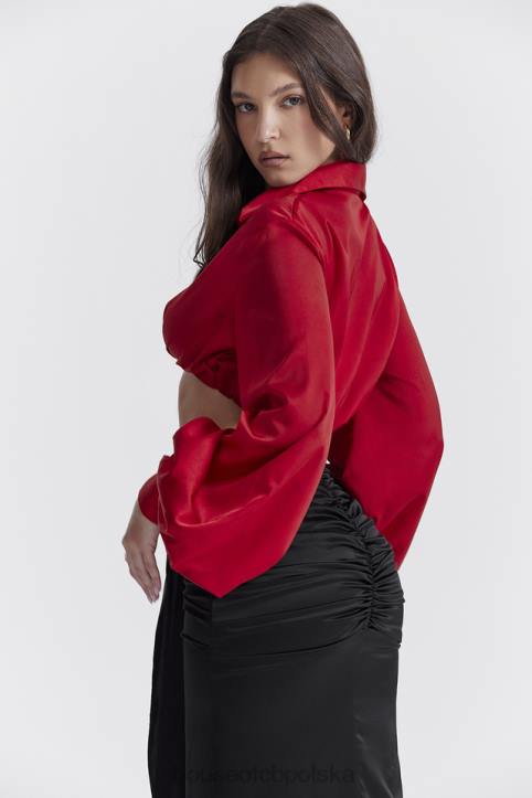 House of CB Bluzka Laraine Jedwabna Wiśniowa Elegancka Modna