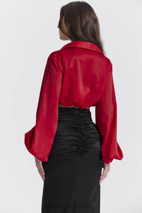 House of CB Bluzka Laraine Jedwabna Wiśniowa Elegancka Modna