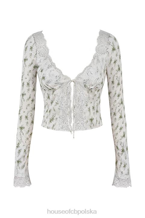 House of CB Koronkowy top Clarissa w ogrodzie różowy stylowy elegancki модny