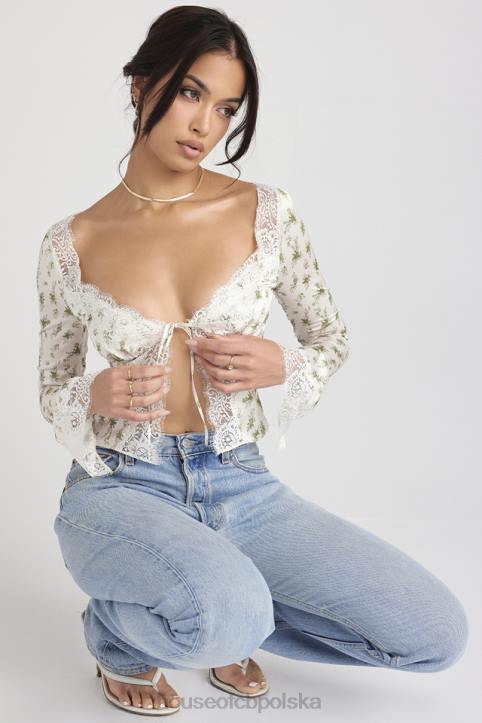 House of CB Koronkowy top Clarissa w ogrodzie różowy stylowy elegancki модny