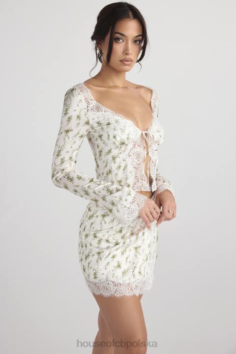 House of CB Koronkowy top Clarissa w ogrodzie różowy stylowy elegancki модny