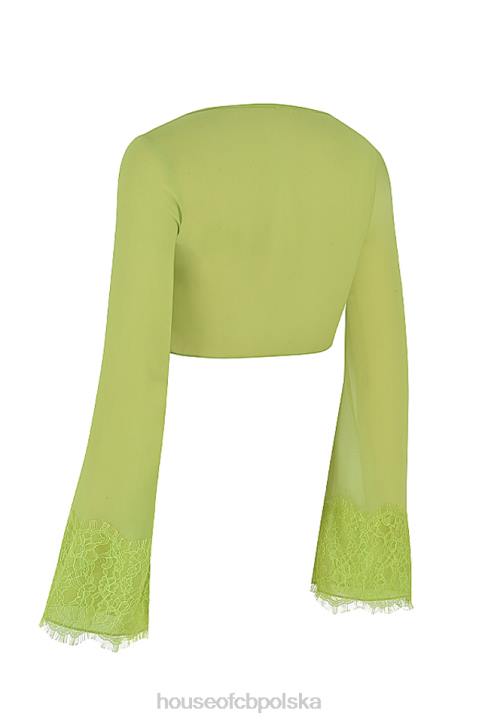House of CB Krótki top Tara w limonkowo-zielonym kolorze modna odzież damska