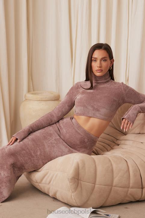 House of CB Krótki top z szenili różowy suri modna odzież damska